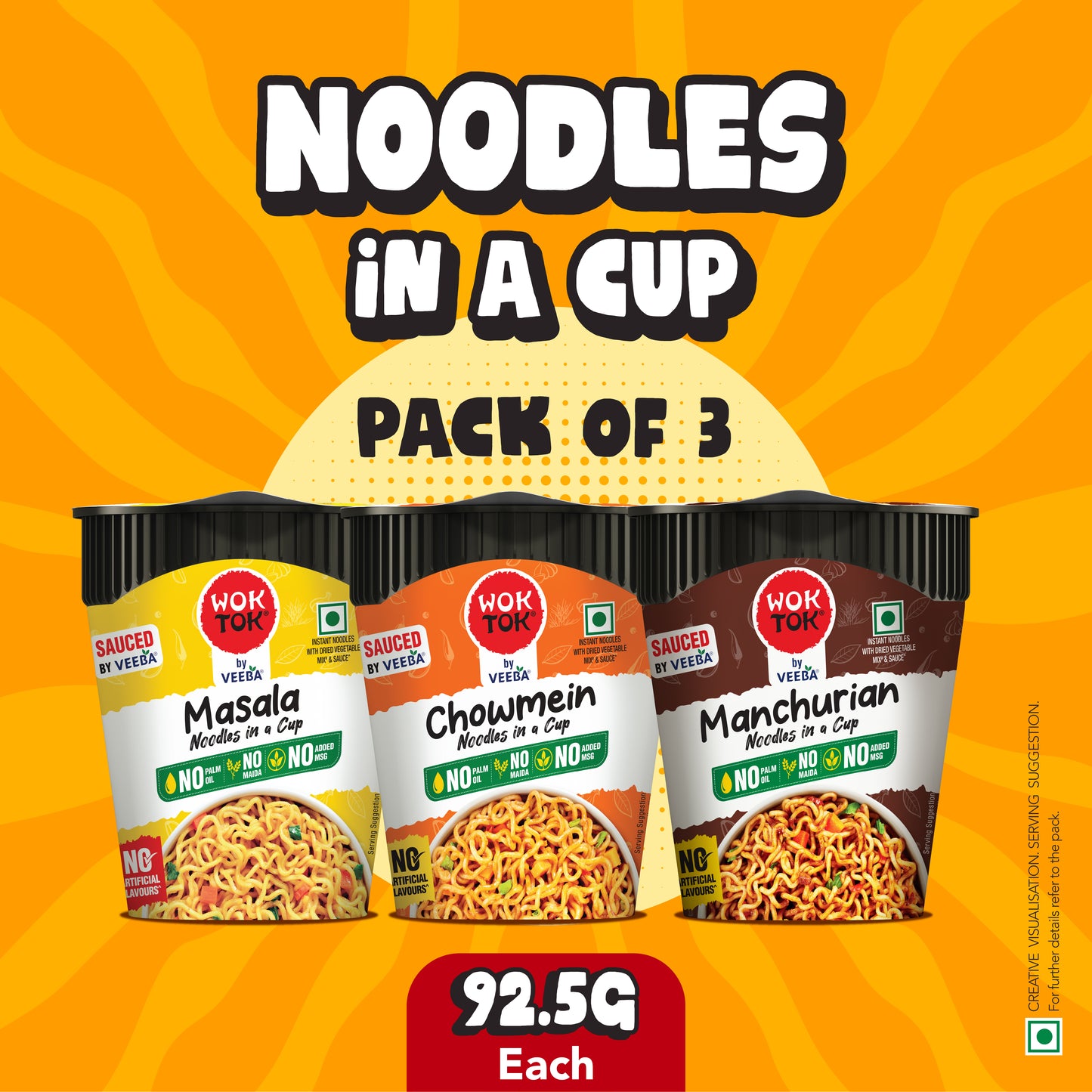 Wok 'N' roll! | Noodles in a Cup (Pack of 3 x 92.5G)