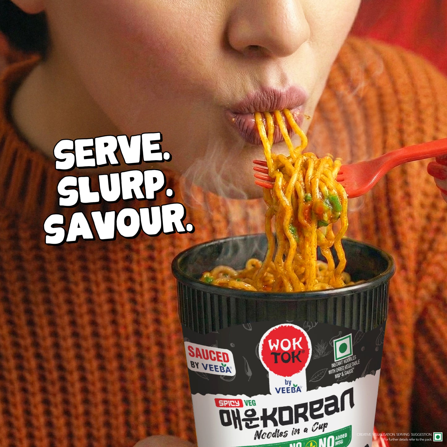 Kup & slurp | Instant Noodles in a Cup Spicy Korean (Pack of 3 x 92.5G)