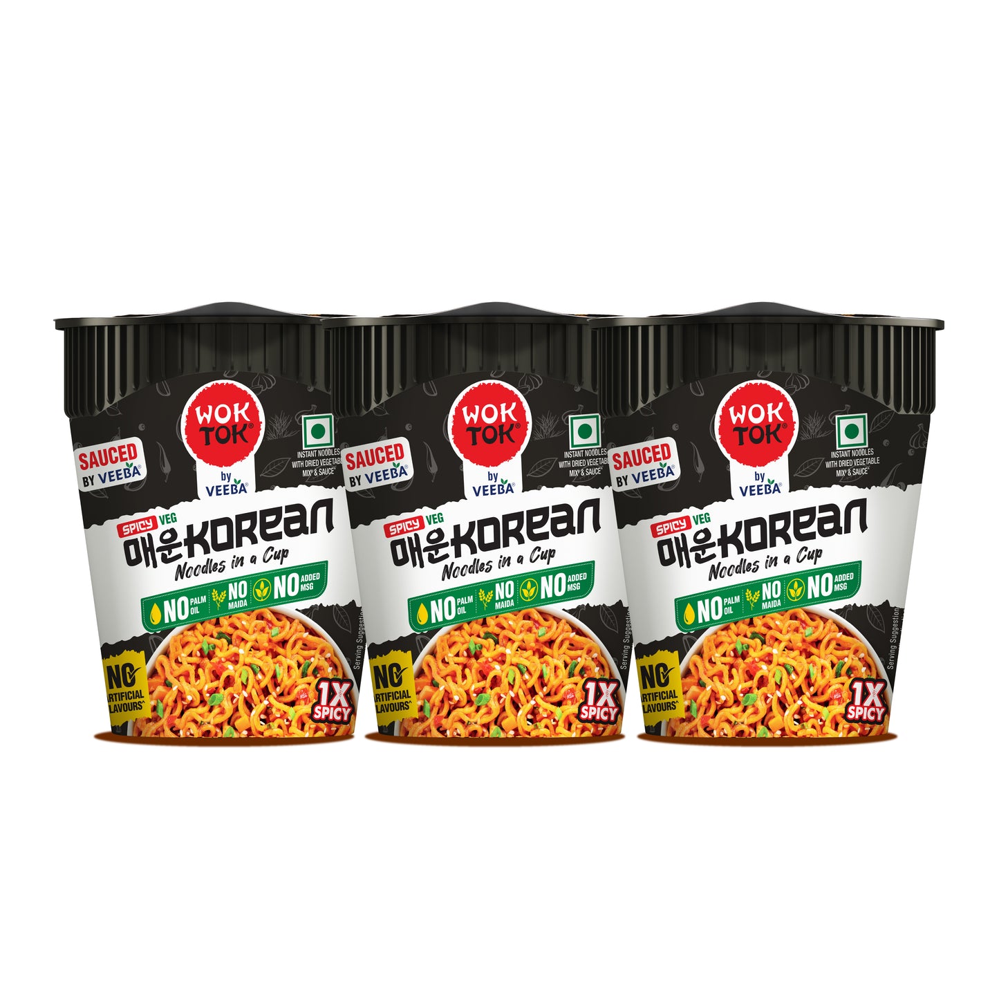 Kup & slurp | Instant Noodles in a Cup Spicy Korean (Pack of 3 x 92.5G)