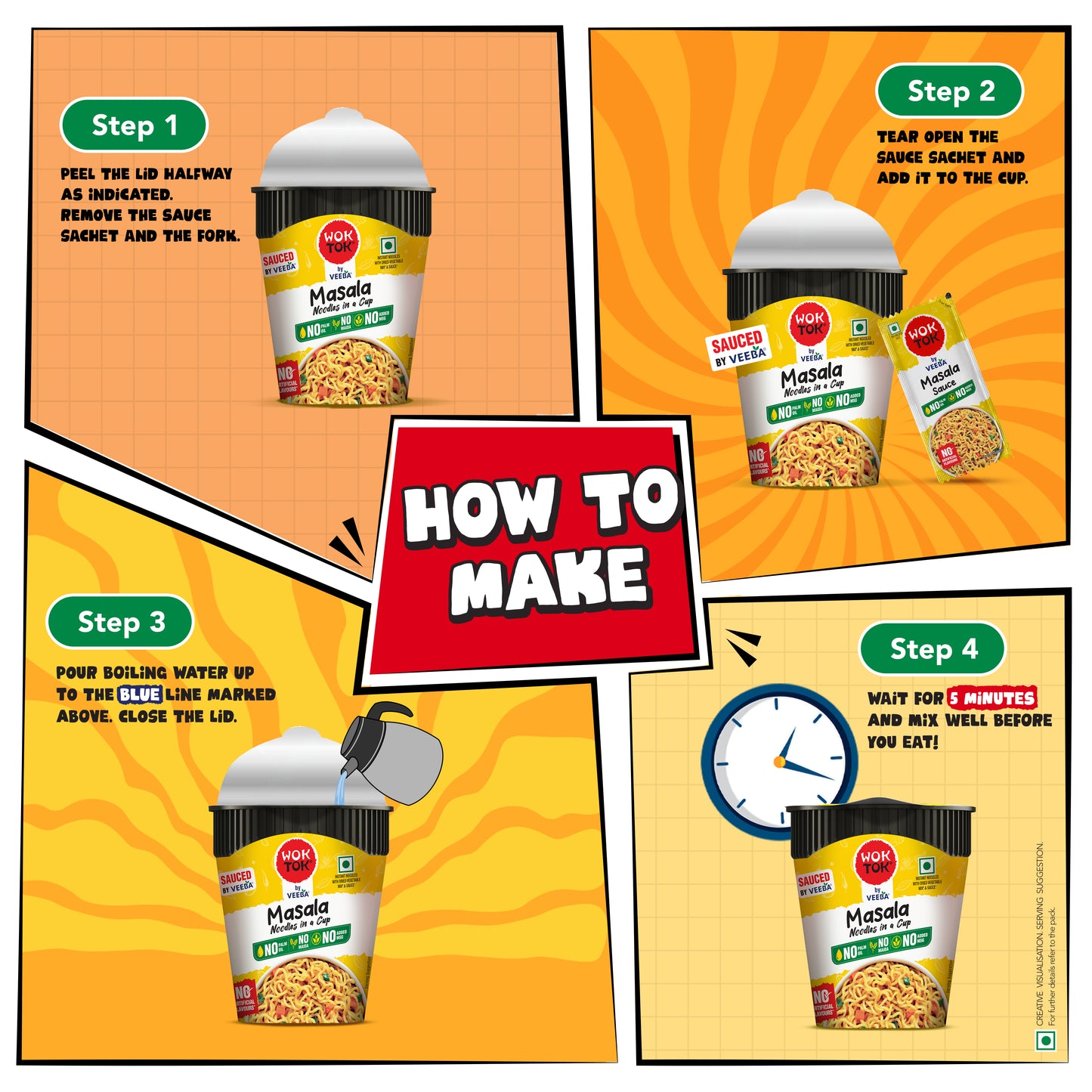 Masala Mania! | Instant Cup Noodles (Pack of 4 x 92.5G)