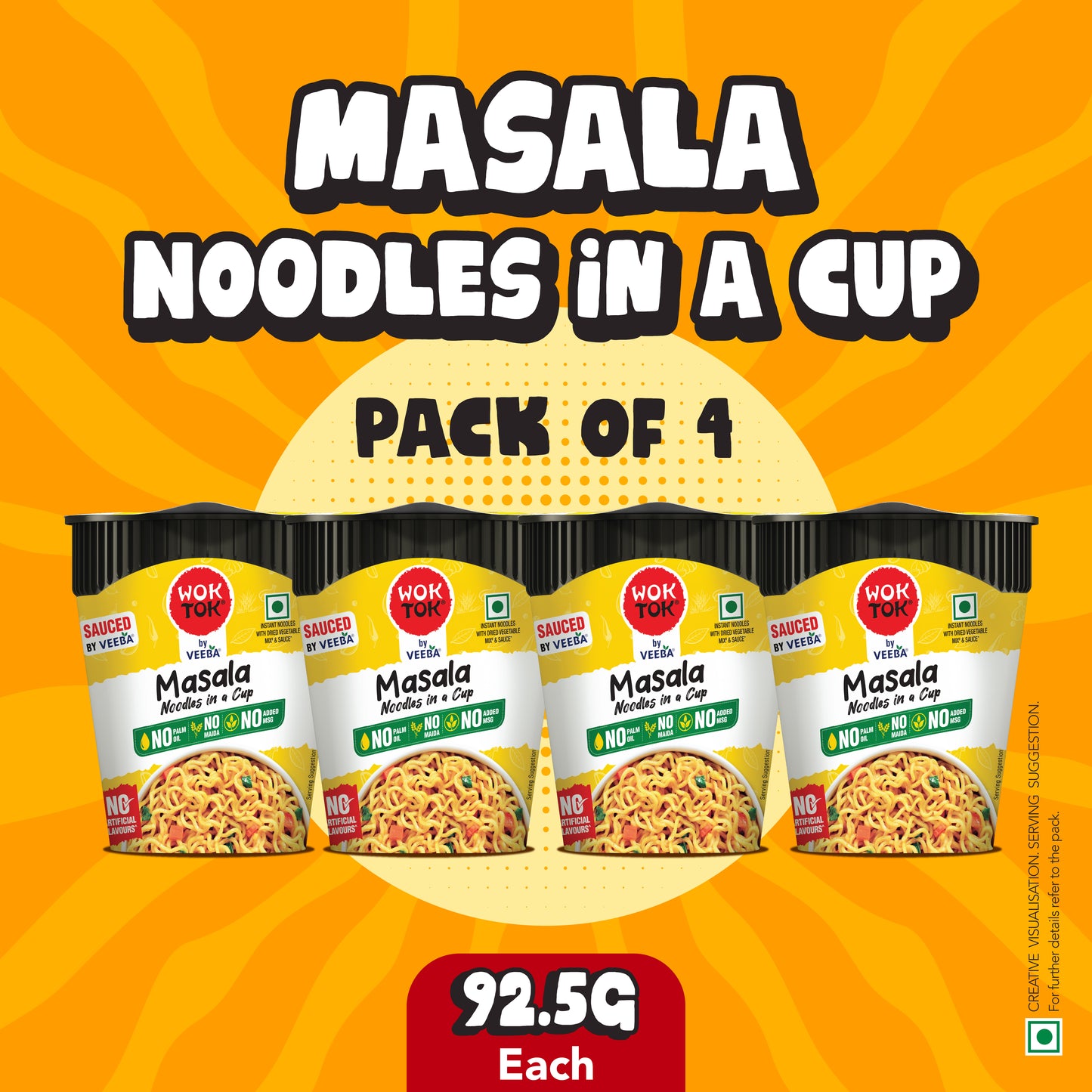 Masala Mania! | Instant Cup Noodles (Pack of 4 x 92.5G)