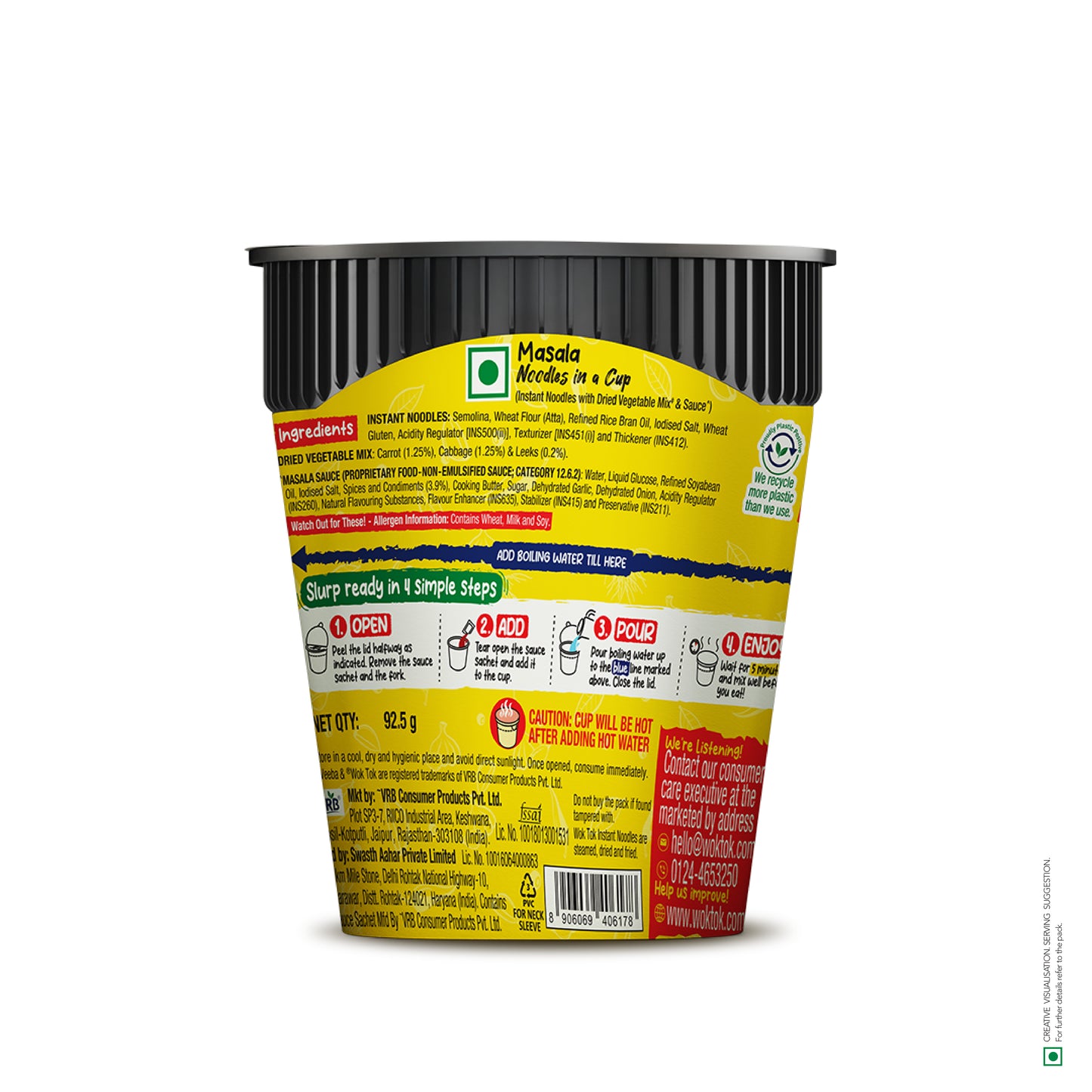 Masala Mania! | Instant Cup Noodles (Pack of 4 x 92.5G)