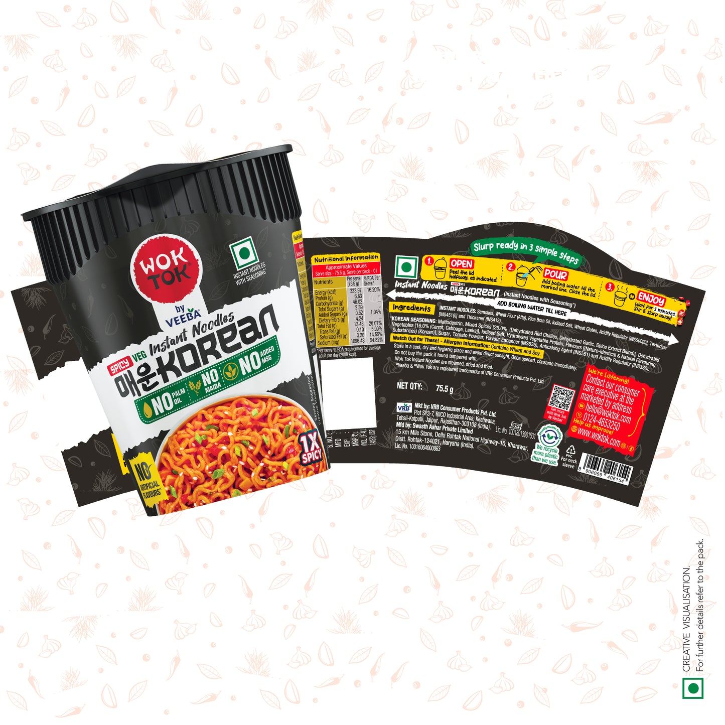 Instant Cup Noodles Spicy Korean (75.5G)