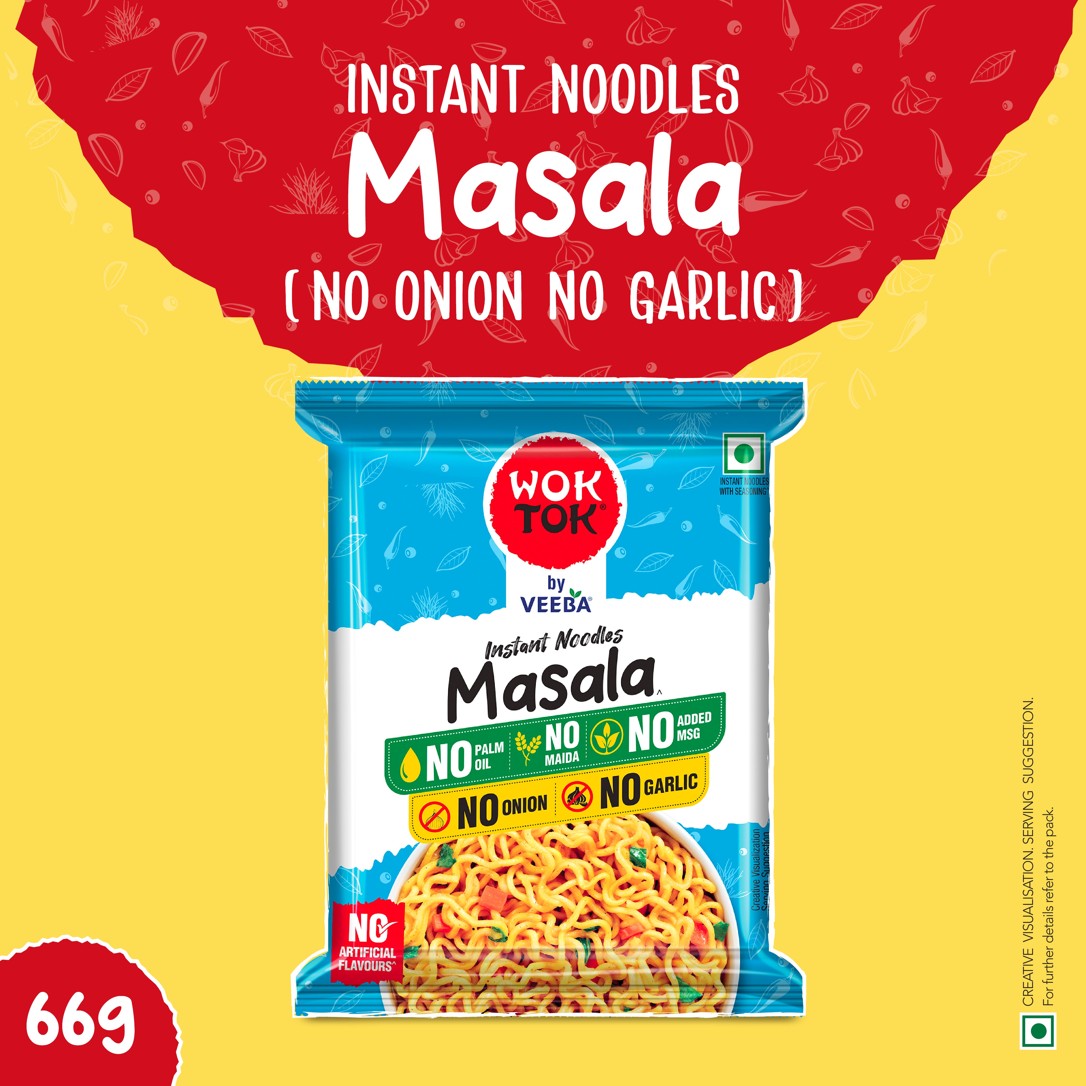 Masala No Onion No Garlic Instant Noodles (66G) – Wok Tok